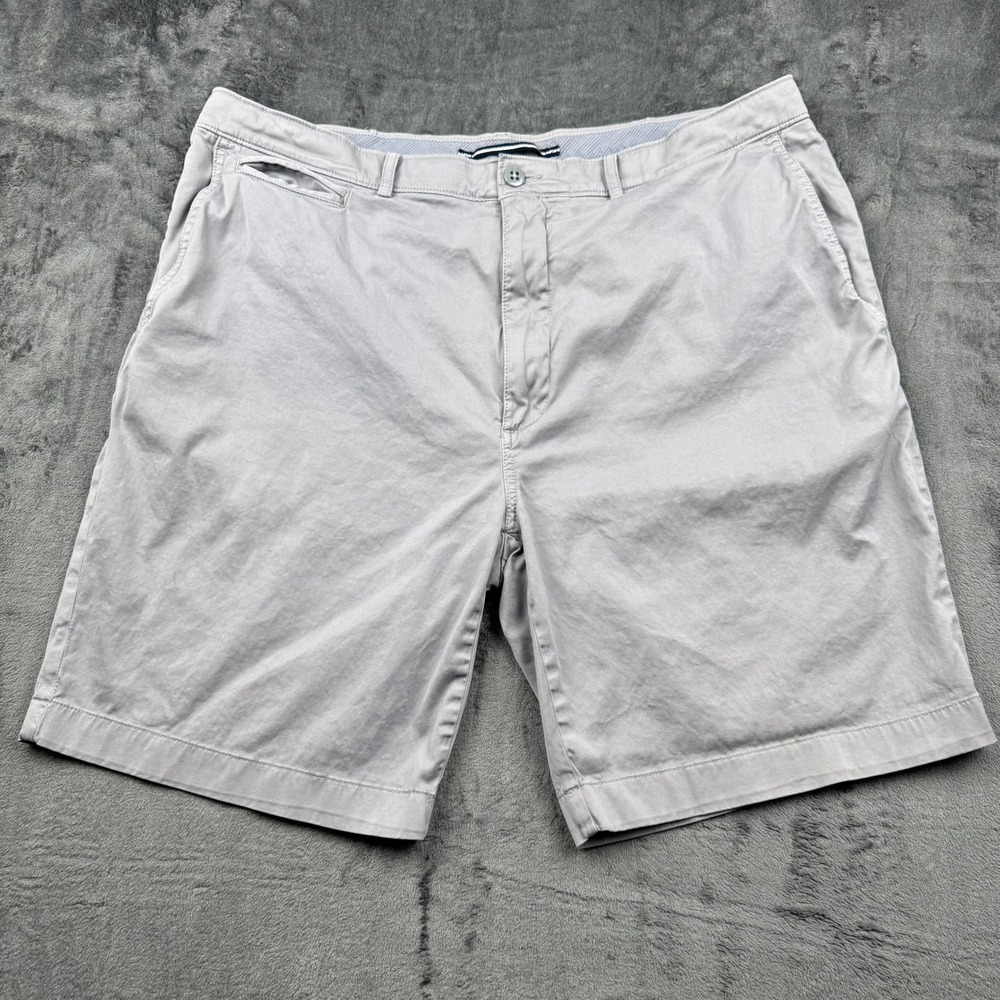 Cremieux Mens Gray Cotton Stretch Chino Shorts Size 40 Flat Front Classic Casual - Picture 1 of 11